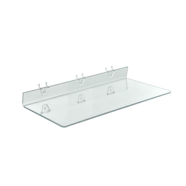 Azar Displays 20"W x 8"D Clear Acrylic Shelf for Pegboard and Slatwall, PK4 556011 - main